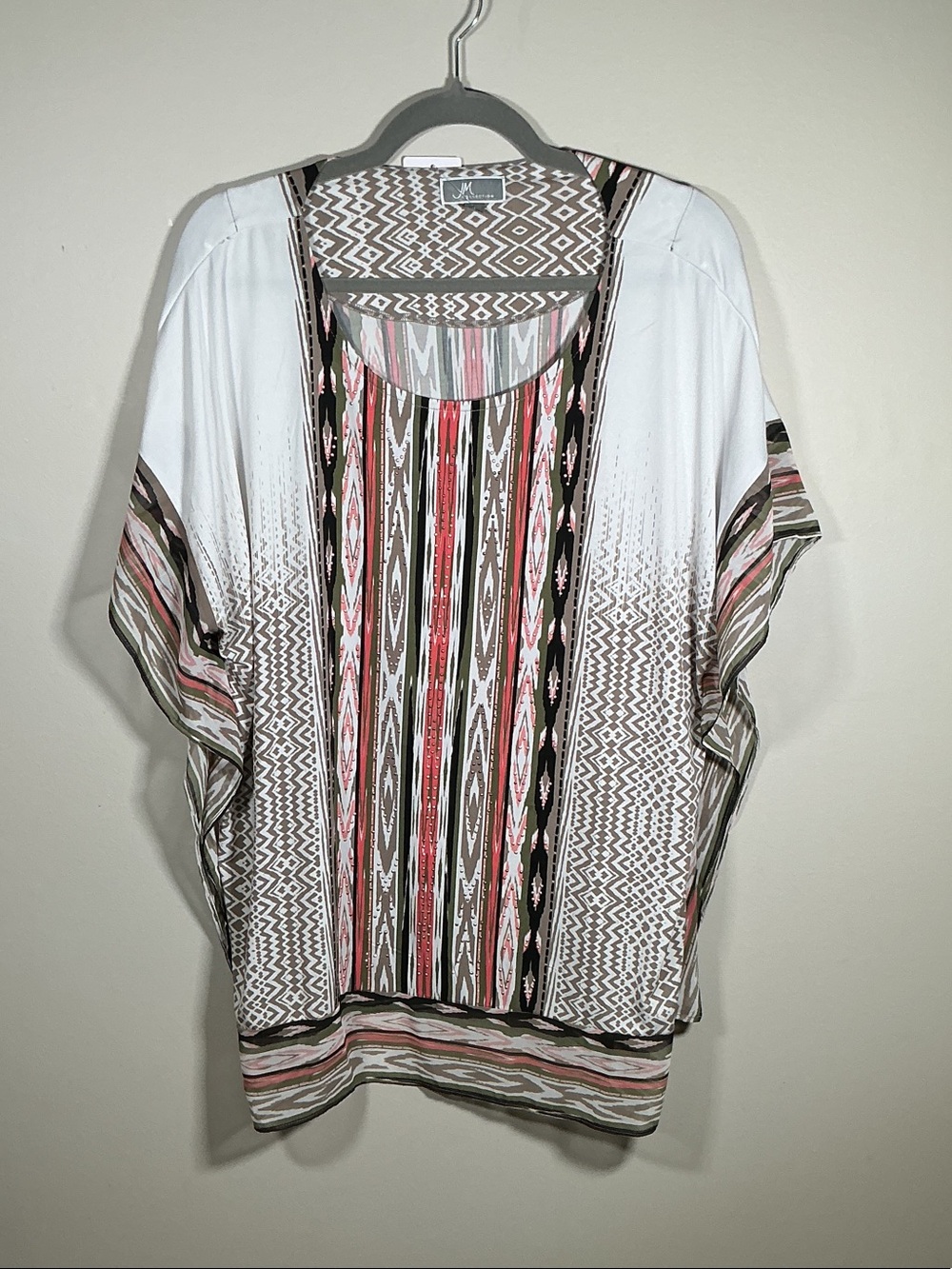 JM Collection XL Boho Kimono Top | Flowy Short Sleeve Blouse